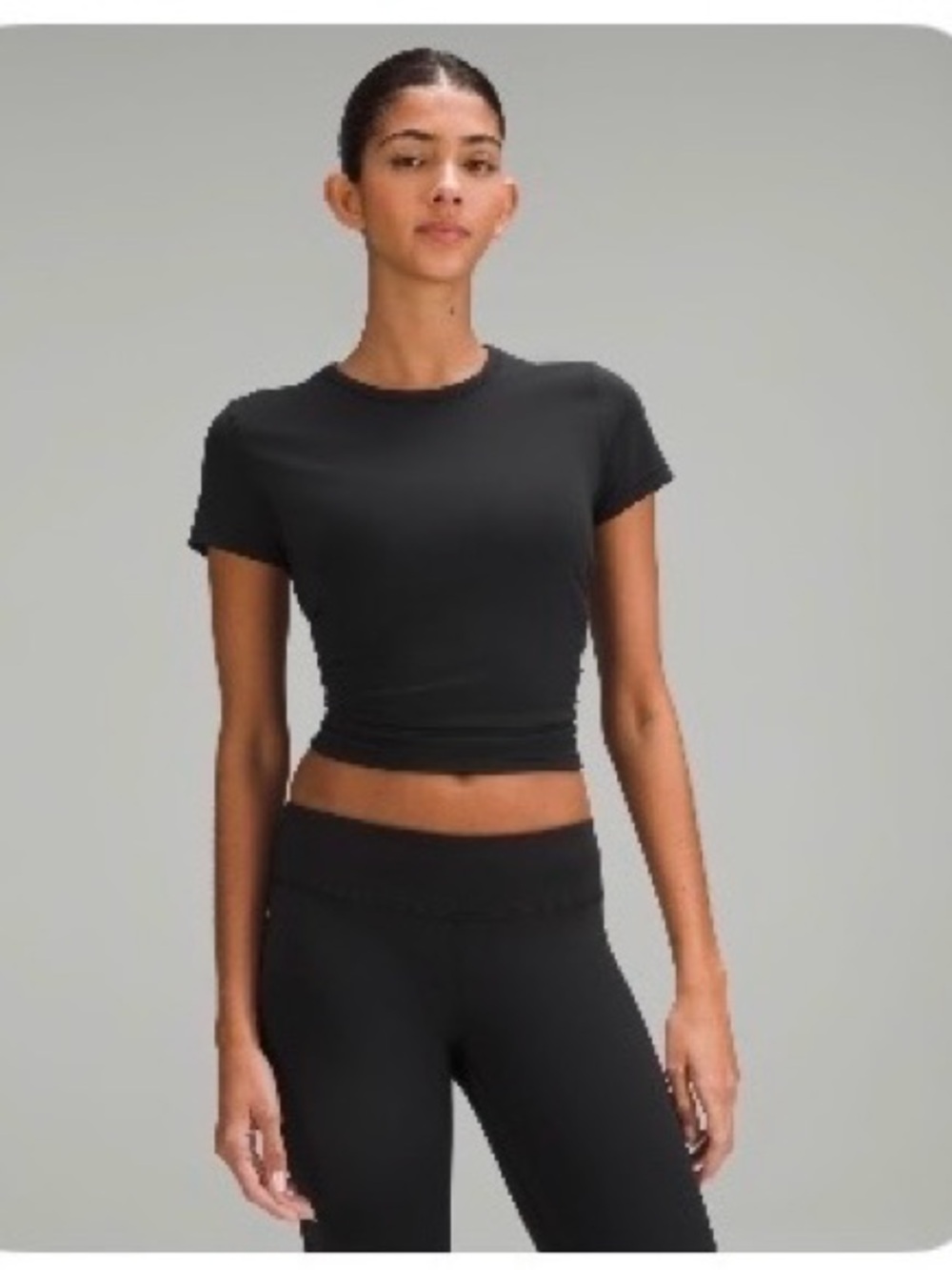 lululemon athletica Black Fitted Crop Top NWOT